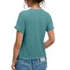 Women Fashion Short Sleeve V Neck Solid Button Down Casual T Shirt