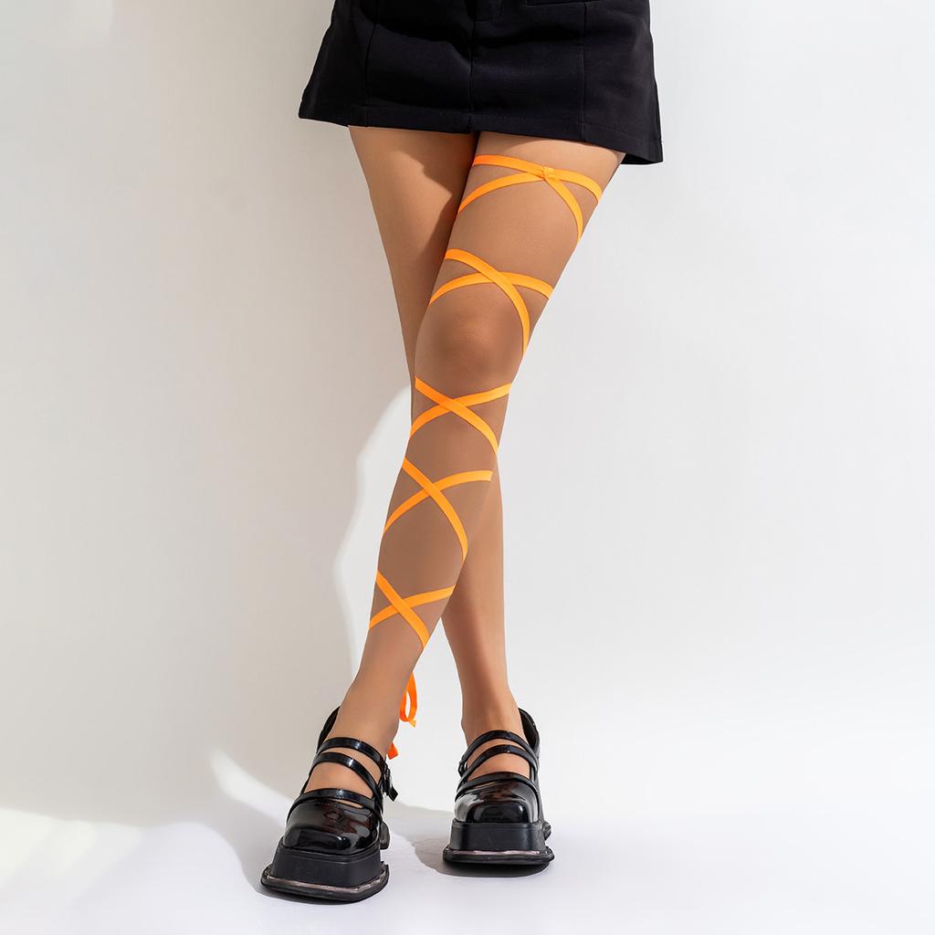 Sexy Harajuku Leg Chain Black Elastic Strap Leg Ring Personalized Multi-Layer Jk Leg Chain Female