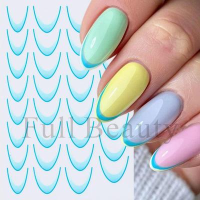 Französisch Nagel Aufkleber Liner Nail Art Aufkleber bunte Slider Maniküre Dekor