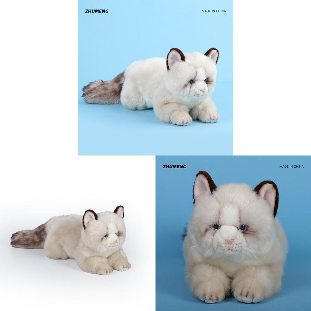 Katzen-Plüschtier mit PP-Baumwollfüllung, weiche Tier-Stoffpuppe für Kinder und Sammler