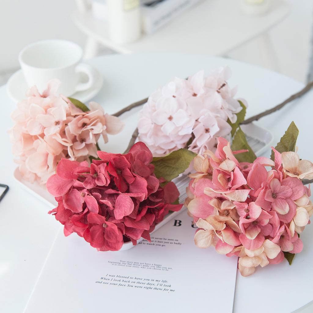 2/5PCS Silk Hydrangea Artificial Flowers High Quality Home Vase Table Decor Wedding Decorative Garden Diy Gift Wreath Material
