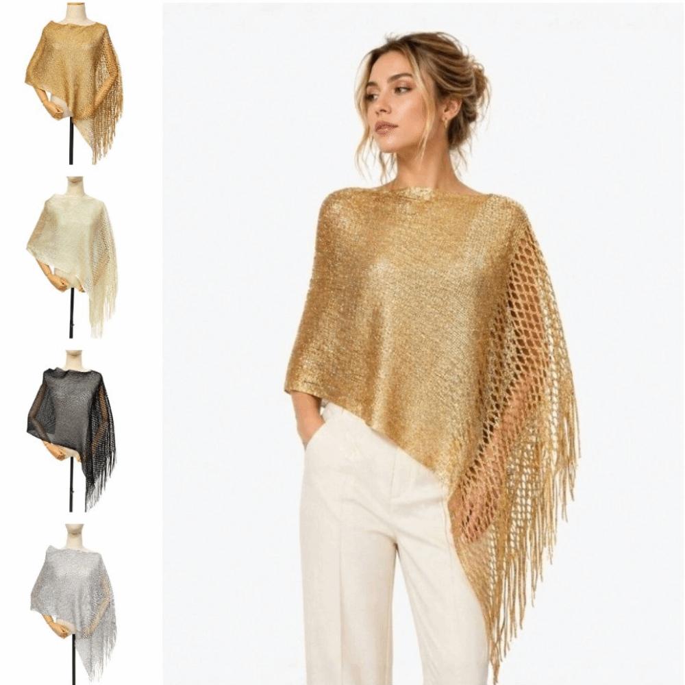 Solid Color Tassel Shawl Trendy Hollow Out Scarf Photo Props Evening Dresses Shawls Dinner Party