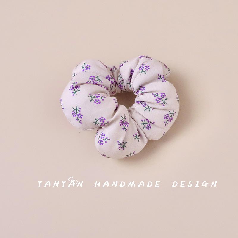 Spring Floral Hair Tie Scrunchie Set: Colorful, High-Elasticity Flower Accessories for Girls and Parent-Child Matching Hairstyles.