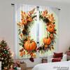 Piece Set High Definition Digital Printed Curtainsautumncolorfulleavespumpkinwreathfoliagepineconehome Decoration Style Curtain Polyester