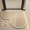 Alfombra de suelo absorbente para baño con forma de corazón de tierra de diatomeas, felpudo de baño, felpudo de entrada, alfombra de secado rápido antideslizante