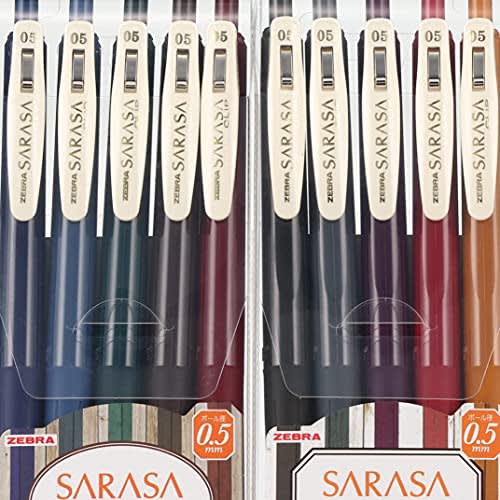 Zebra Gel Ballpoint Pen Sarasa Clip 0.5 Vintage 10 Colors JJ15-10C-VI-VI2-AZ