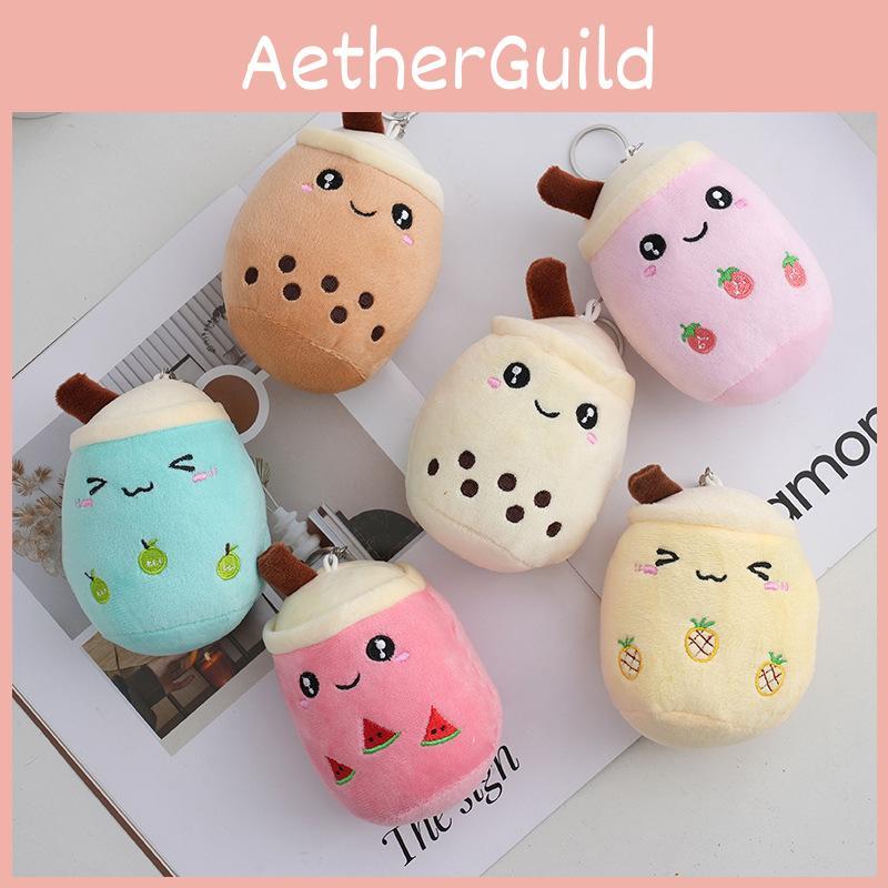Customized Plush Pearl Milk Tea Cartoon Fruit Keychain Doll
