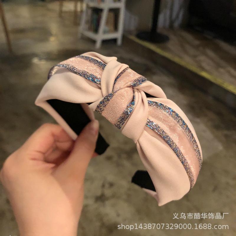 Fabric headband female Yiwu headdress jewelry autumn and winter feeling wide edge versatile high skull top headband hairpin