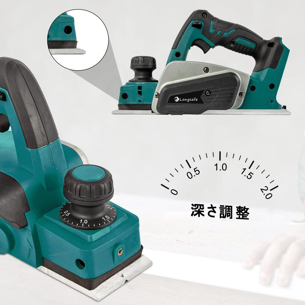 Makita Compatible Cordless Cordless Woodworking Compatible with 18V and Power Compact Cordless Planer, Tool, 14.4V Tools, (KAN01-BL)