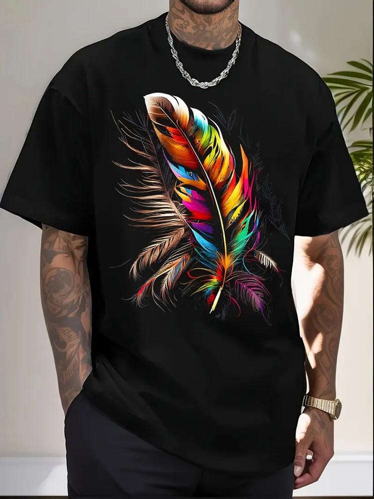 

Feather Southwest Native American Indian Tribal Art Graphic T-Shirt - 220g 3XL