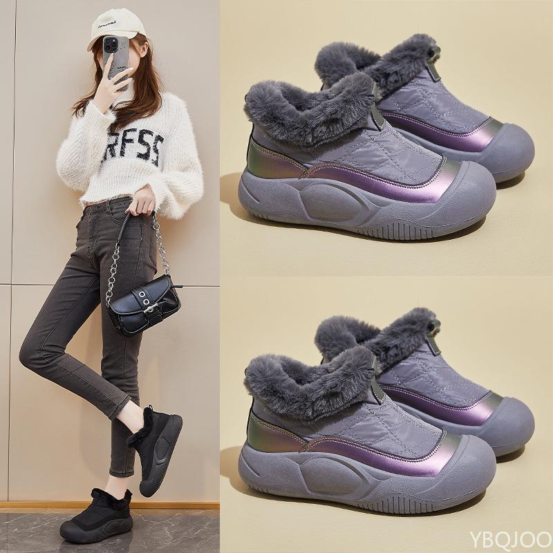 Autumn and Winter Fashion with Plush, Thick and Warm Women's Boots Thick Sole Height Increasing High Top Snow Boots for Women