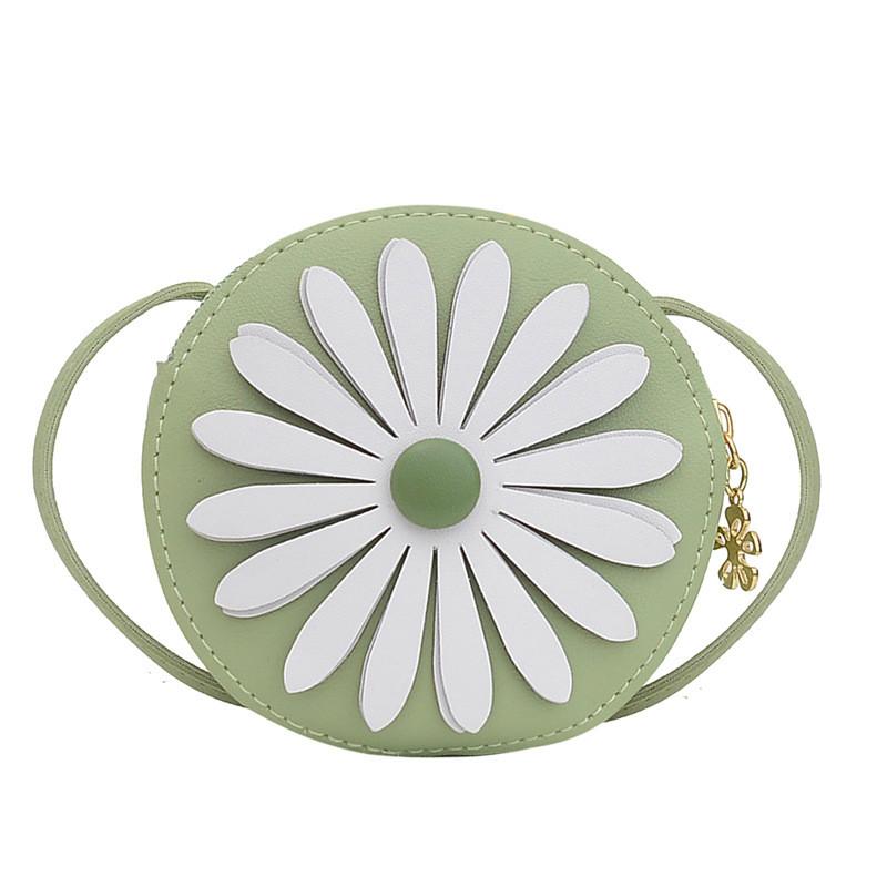 

Daisy Shoulder Little Bag Round Zipper Design For Childrens Bag Crossbody зелёный