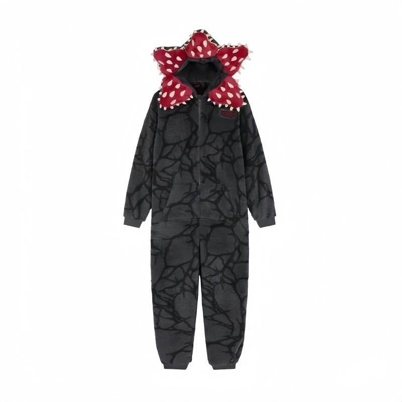 Kinder Jungen Mädchen Stranger Demogorgon Pyjama Fleece Jumpsuit Nachtwäsche