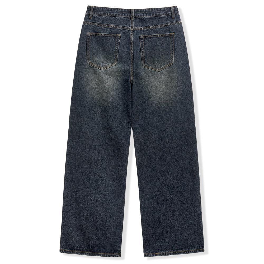 Nasyujeueol Basic Washed Wide Denim Pants_[Deep Blue]