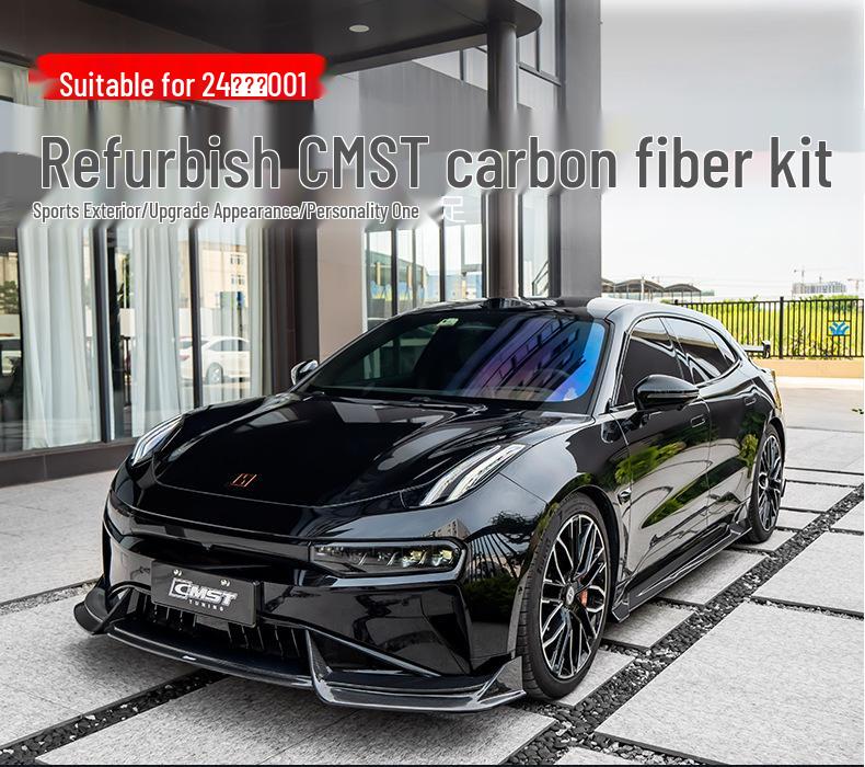 Carbon Fiber Body Kit for Zeekr 001: CMST Front Splitter, Bumper Air Vents, Side Skirts, Rear Diffuser, and Lip