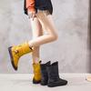 Moda GKTINOO 2025 Botas Femininas Inverno Quente Couro Feito à Mão Retro Botas Baixas Sapatos Baixos Botas de Couro Genuíno para Mulheres