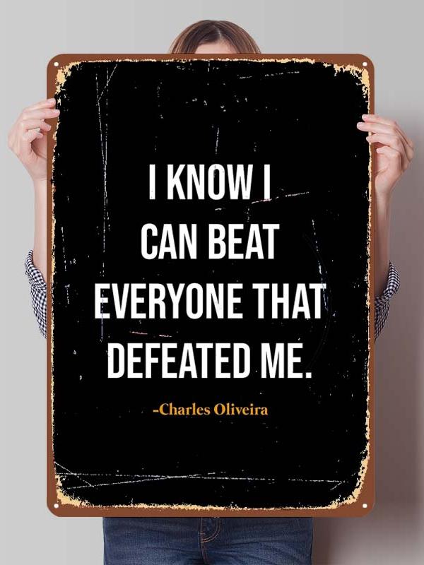 Charles Oliveira Boxer Metallschilder Gaming Zimmer Dekoration Benutzerdefiniertes Boxposter Blechschilder für Wandkunst Dekor Vintage Metallplatte