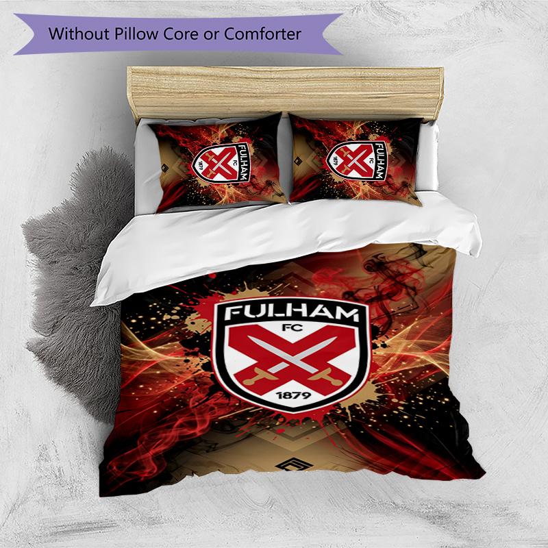 Ensemble de literie 3 pièces imprimé Fulham Football, Ensemble de housse de couette confortable et respectueux de la peau pour chambre à coucher
