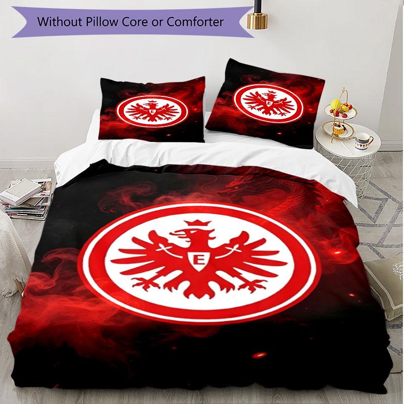 3pcs Duvet Cover Set (1*Duvet Cover + 2*Pillowcase, Without Core), Eintracht Frankfurt Print Soft All‑Season Bedding Set, Home Bedroom Decor Gift