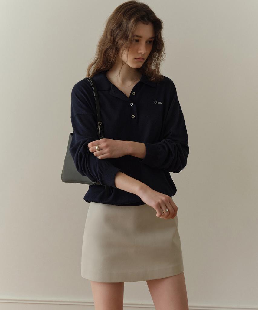 Poyueoaijeuonli Aube Soft Collar Knit (Navy)