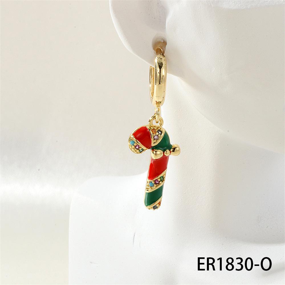 Christmas Lolita Fashion Hoop Earrings: Snowflake, Reindeer & Tree Charm Set