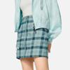 Li Ning X Persue Artist Collaboration Color Block Plaid A-Line Skirt Women Skirts Green ASKR242-3