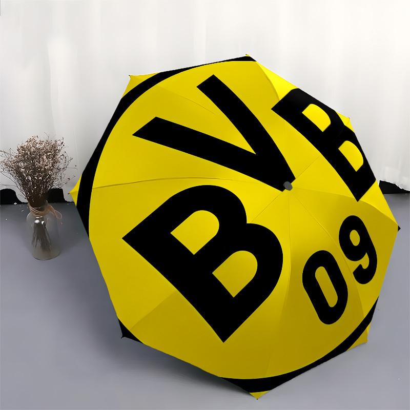 BVB, Logo Automatic Opening and Closing, 8 Rib Structure Portable Umbrella, Suitable for Men and Women In All Seasons  Perfect Gift for Holi