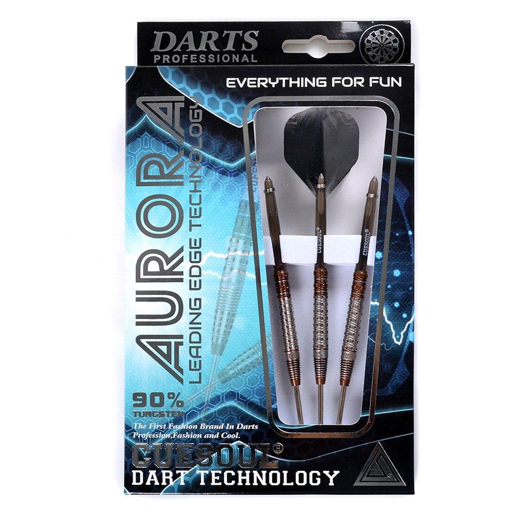 Cuesoul AURORA SERIES 23g Steel Tip 90% Tungsten Darts Brown Titanium Nitride Coating Set J3107 Length 50.1mm Max Dia 6.9mm 2BA Crystal Brown Shafts