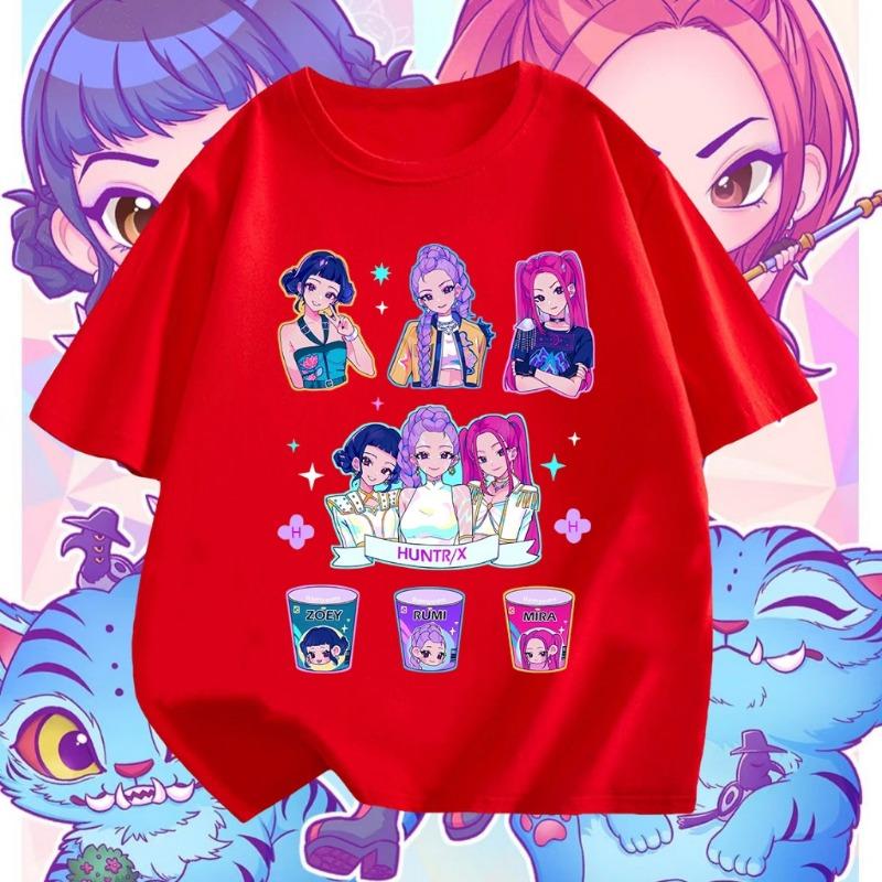 Demon Hunters T Shirt  Funny Cartoon Short Sleeve Anime Girl Fashion and Comfort