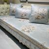 Jacquard Lace Edge Sofa Cover European Chenille Fabric Anti-slip Sofa Cushion Living Room Slipcover Armrest Towel Home Decor