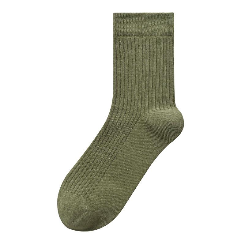 Cotton Socks, All-cotton Men's Business Mid-calf Socks, Anti-odor, Sweat-absorbing, Strip, Autumn Pure Cotton Long Socks