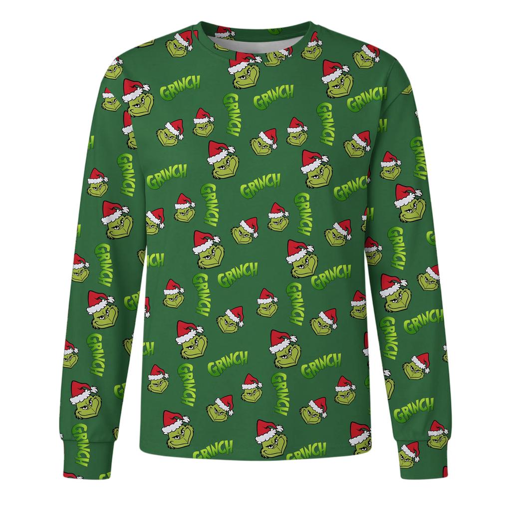 Men's Christmas Printed Imitation Cotton Long-sleeved Shirt