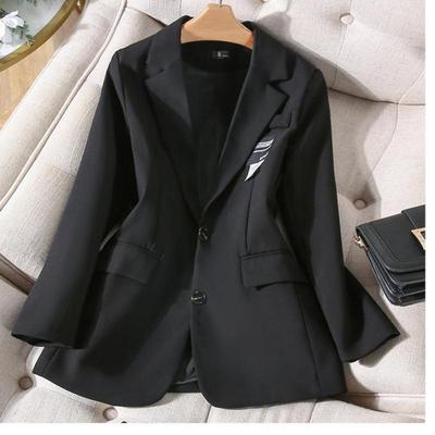 Neue Herbst Koreanische Lose Frauen Blazer Langarm Büro Dame Plus Größe 3xl Schwarz Kleidung