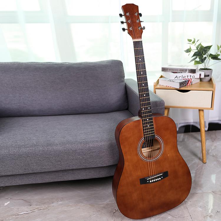41" Round Cutaway Folk Guitar - All Linden Wood