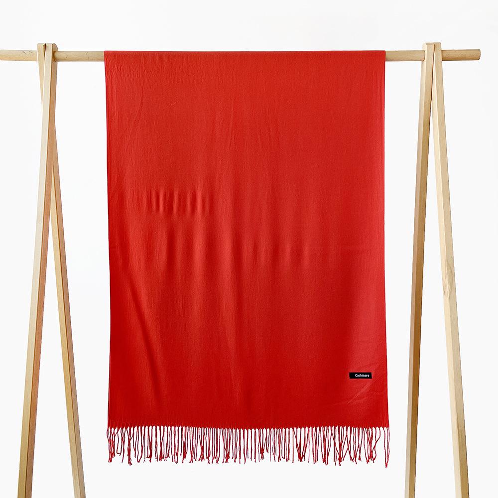 Autumn and winter scarf women's monochrome sheep sticky imitation cashmere scarf warm shawl versatile fringed scarf shawl