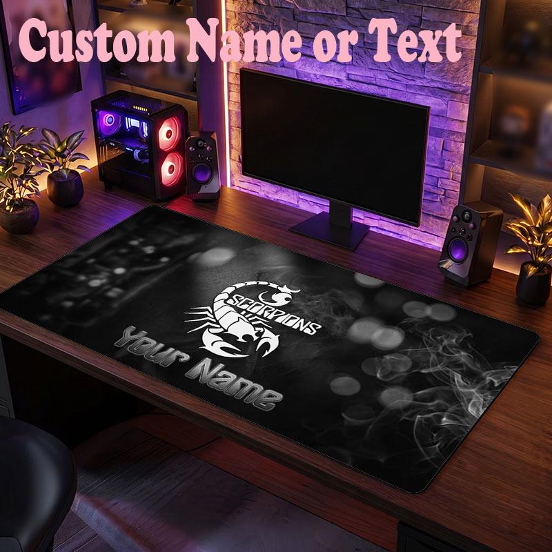 Scorpions Customized Name Text Mouse Pad, Large Desk Mouse Mat Personalized Home Office Present