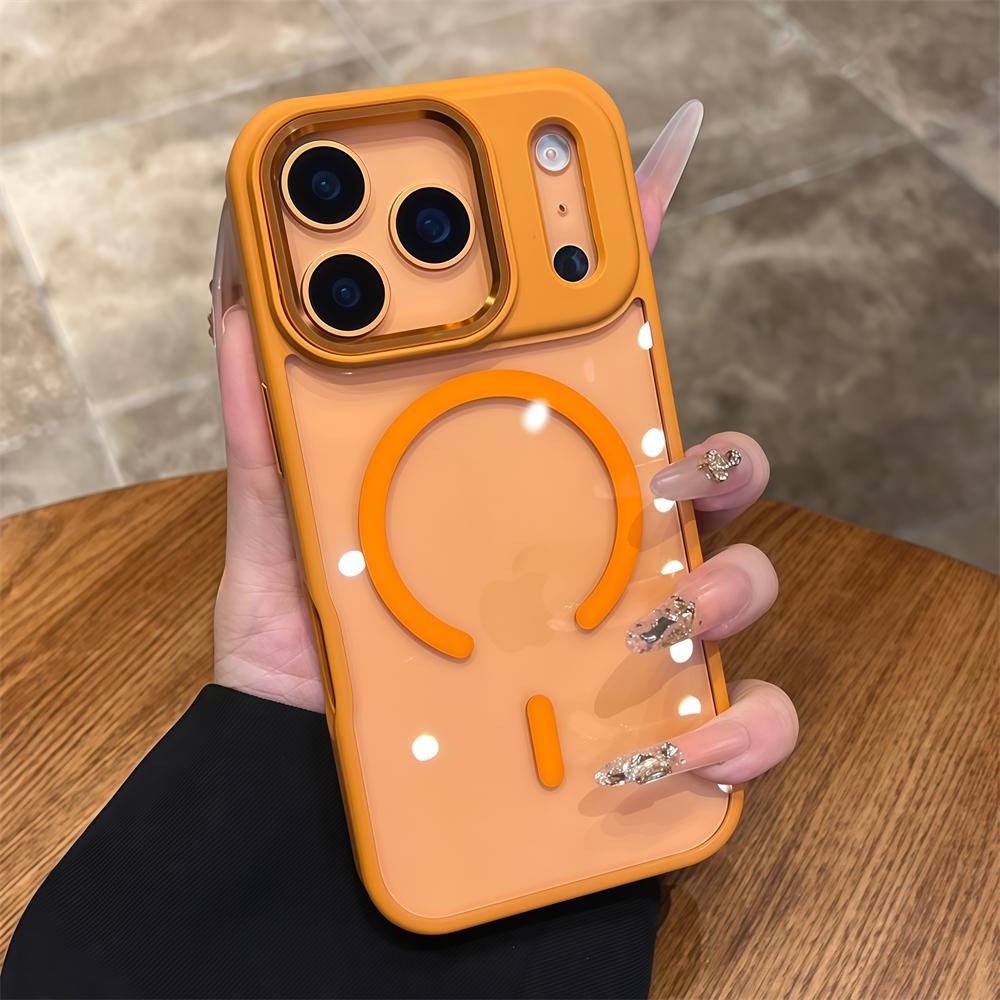 

Acrylic For Magsafe Wireless Charge Case For iPhone 17 Air 16 15 14 13 12 Pro Max Plus Camera Lens Protect Wireless Charge Cover iPhone 14 Pro
