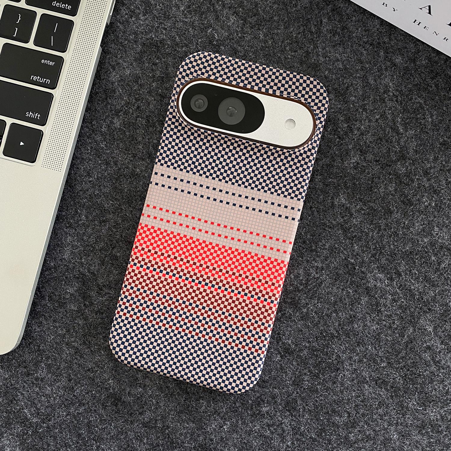 

Vintage Lines Carbon Fiber Kevlar Texture Cases For Google Pixel 10 9 8 7 Pro XL Shockproof Built in Magnetic Hard Protect Cover Google Pixel 8