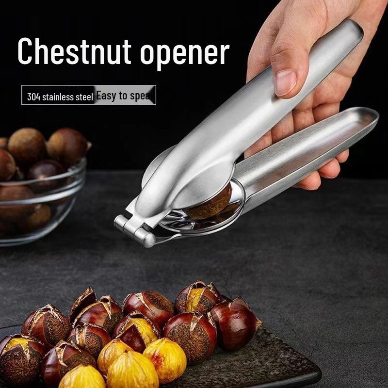 Chestnut Opener: 304 Stainless Steel Nutcracker for Raw Shells - Cross-shaped Cone Scoring Tool for Chestnuts and Hazelnuts