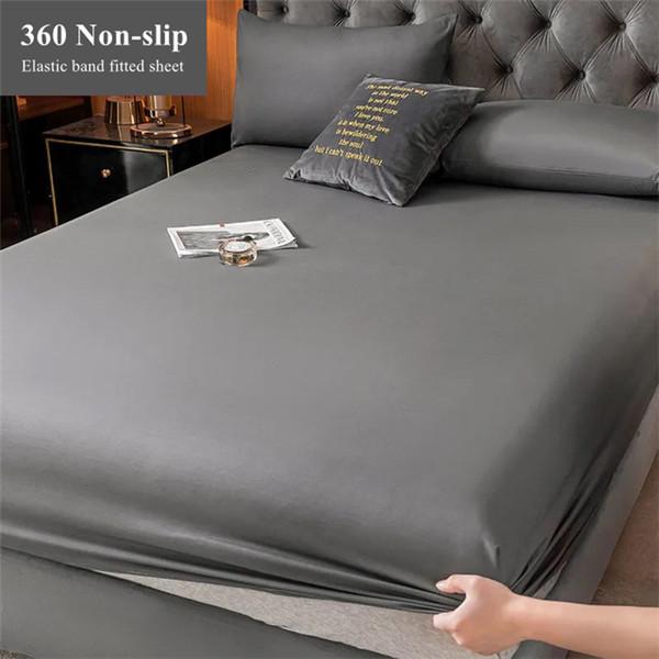 100% bumbac cearșaf de pat moale și groasă Husă de saltea Lenjerie de pat reglabilă Husă de protecție Husă de cuvertură de pat de culoare solidă Fără pernă
