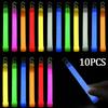 5/10pcs Glow Sticks With Hook 6 Inch Fluorescence Light Stick For Hiking Camping Outdoor Supplies Glow In The Dark Party Decor