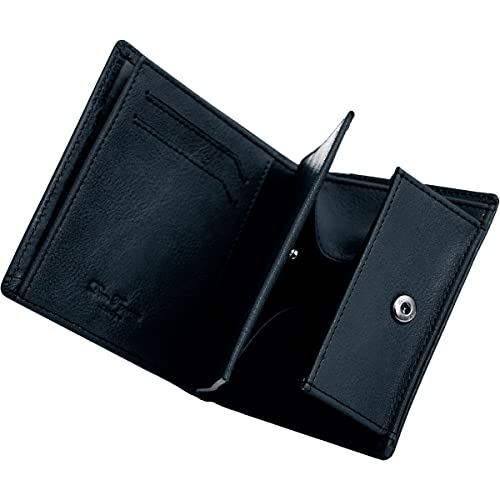 Dom Teporna Herren-Bifold-Geldbörse, Smart, Weiches Italienisches Leder, Mehrere Fächer, Kompakt, Schlank, Business, Marineblau