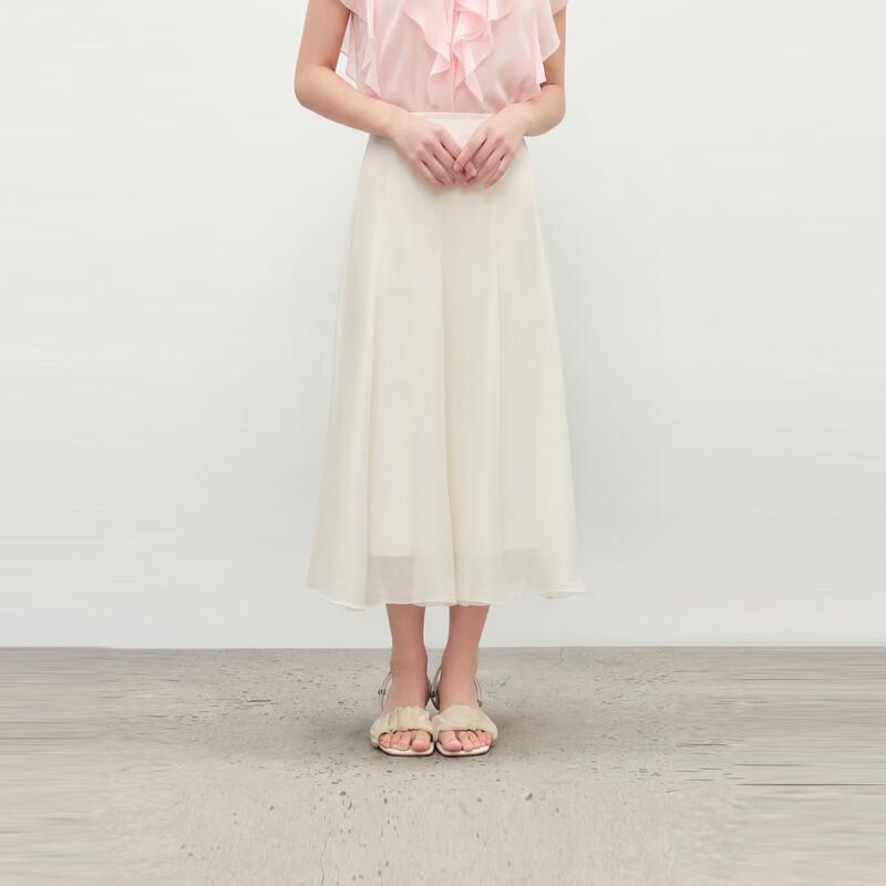 Qushuiyiren Women s A-Line Ruffle Midi Skirt M