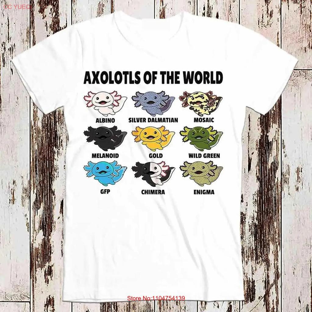 Axolotls Of The World Sweet Animals Kawaii Axolotl T Shirt 8988 vintage Washed Soft Stylish Comfortable graphic streetwear