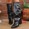 Plus-size Shoes, High-heeled Boots, New Women's Shoes, Thick-heeled High-pant Boots, Women's Shoes