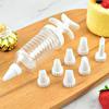 8PCS Cake Cream Decorating Gun Set Plastic Nozzle Piping Dessert Muffin Maker Pastry Tool Baking Accessories