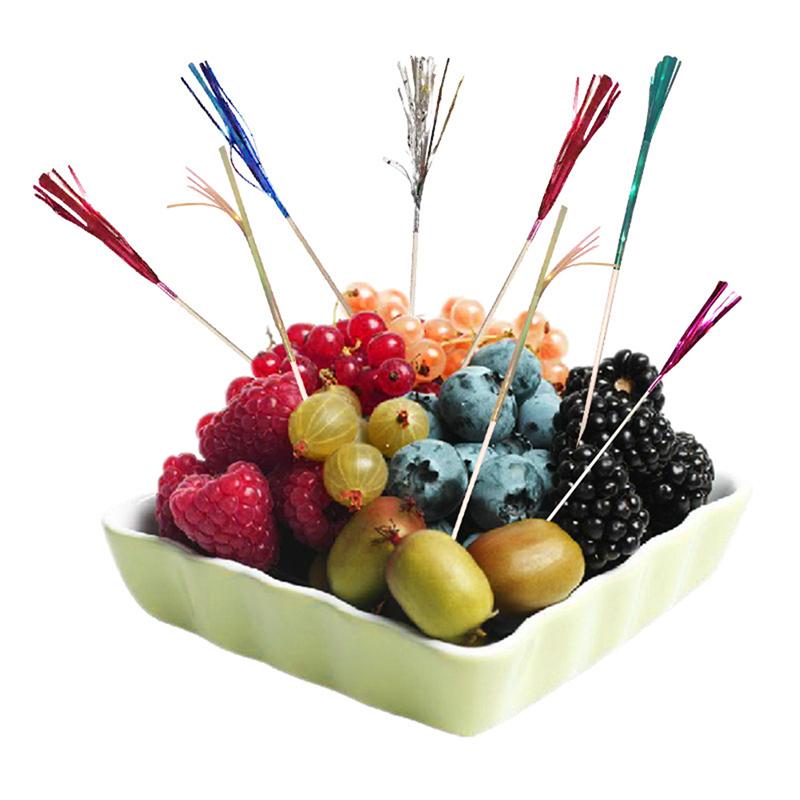 100Pcs Firework Cocktail Picks Cupcake Toppers Drink Appetizer Toothpicks New