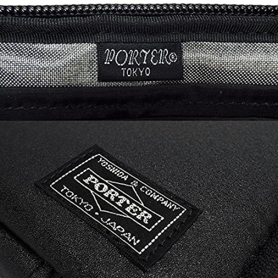 Porter Kompakte Geldbörse Portemonnaie rund Reißverschluss Münzfach PORTER-654-07081 TACTICAL Geldbörse Portemonnaie Herren Damen (Schwarz)