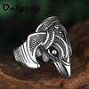 Viking Men Two Entwined Ravens Ring Norse Mythology Silver Color Odin Crow Stainless Steel Rings Nordic Amulet Jewelry Man Gift