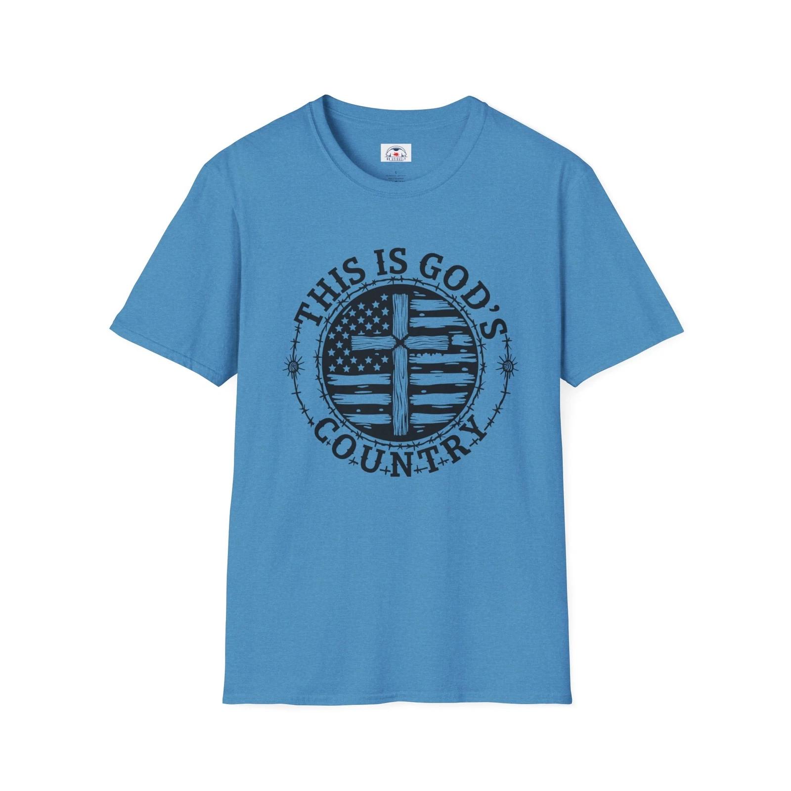 Faith-Inspired Unisex T-Shirt - This is God’s Country, Christian Tee Great Gift M